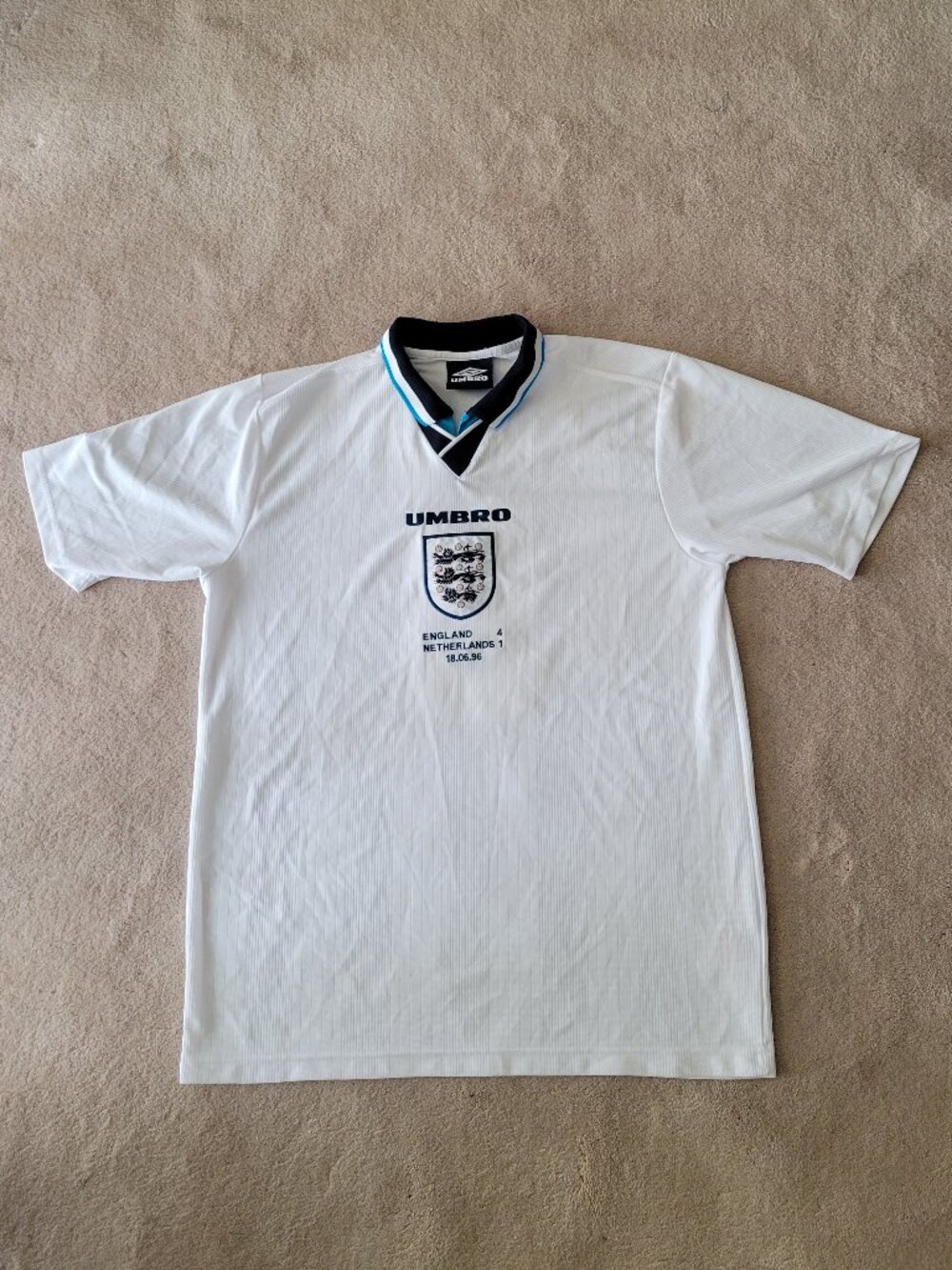 England Umbro Alan Shearer Euro 96 Commemorative Home Fifa Soccer Jersey Vintage